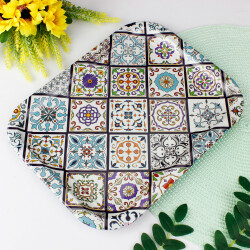 Asorti Mandala Çini Desen Dekoratif Hediyelik Metal Tepsi 23X30CM - 4