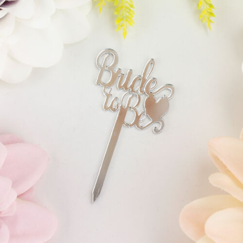 Bride To Be Yazılı Kalp Şekilli Pasta Süsü Gümüş Renk 8'li Paket - 2