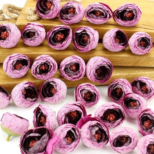 Büyük Boy Kumaş 4CM Kafa Şakayık 100'Lü Paket Ebruli Pembe - 2