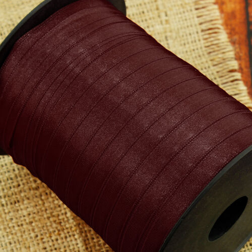 Çift Taraflı 1CM Saten Kurdele Bordo 250 Metre Makara - 2