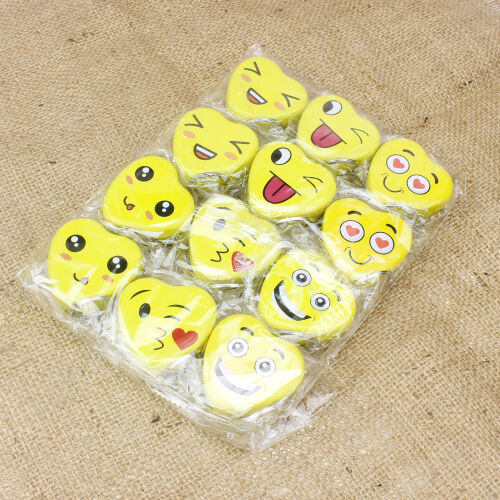 Emoji Kalp Teneke Anahtarlık 12'li Paket - 3