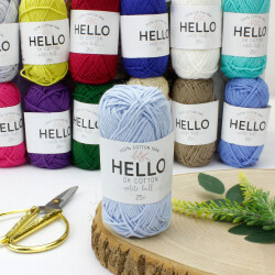 HELLO DK COTTON İPLİK 25 GR.62,5 MT. Güvercin Mavisi - 1