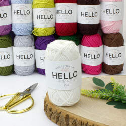 HELLO DK COTTON İPLİK 25 GR.62,5 MT. Beyaz - 1