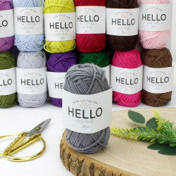 HELLO DK COTTON İPLİK 25 GR.62,5 MT. Koyu Gri - 1