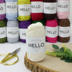 HELLO DK COTTON İPLİK 25 GR.62,5 MT. Krem - 1