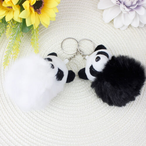 Panda Peluş Ponpon Anahtarlık 12'Li Paket - 2