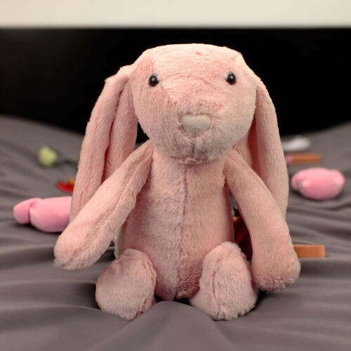 Tüylü Tavşan Peluş 37CM Pembe - 1