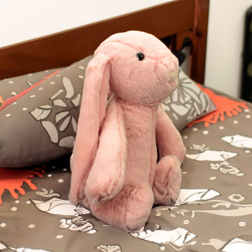 Tüylü Tavşan Peluş 37CM Pembe - 2