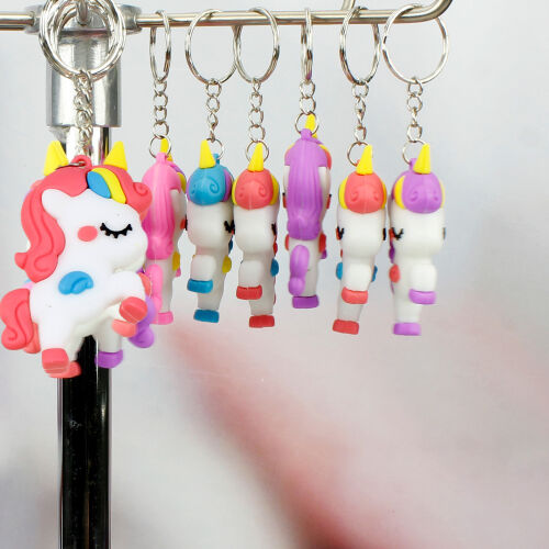 Uyuyan Unicorn Silikon Anahtarlık 12'li Paket - 1